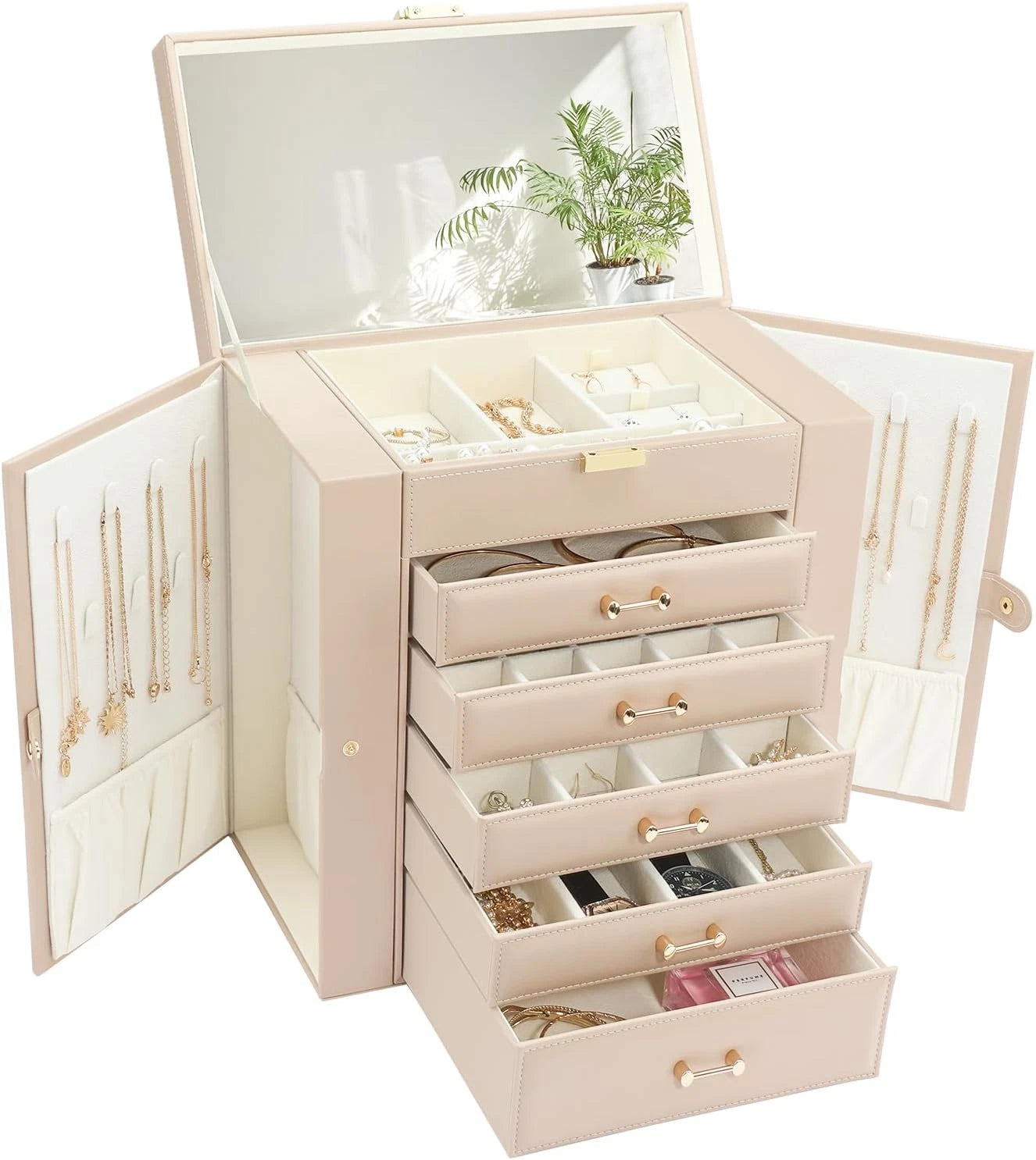 Large Jewelry Holder Organizer, 6 Layer Jewelry Box for Women Jewelry Storage Ca | eBay