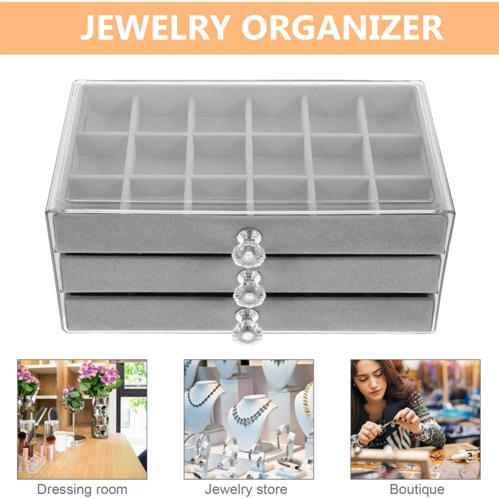 Three-layer Jewelry Storage Box Miss Container Bracelet Organizers | eBay