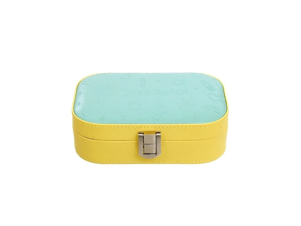 Mint and Yellow Lockable Portable Travel Jewelry Storage Box | eBay