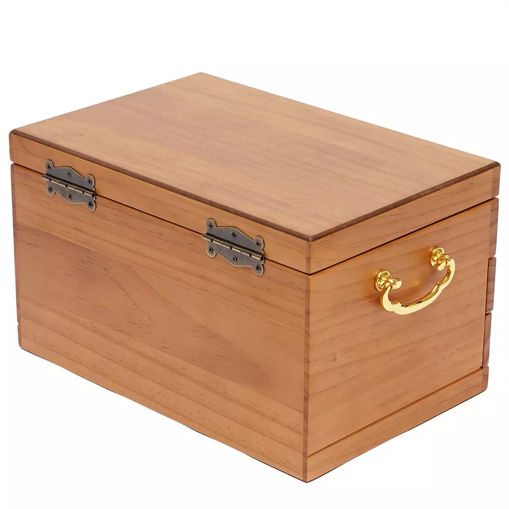Large Wood Jewelry Boxes Wooden Storage Box without Mirror 3-Layer Lockable Desk | eBay
