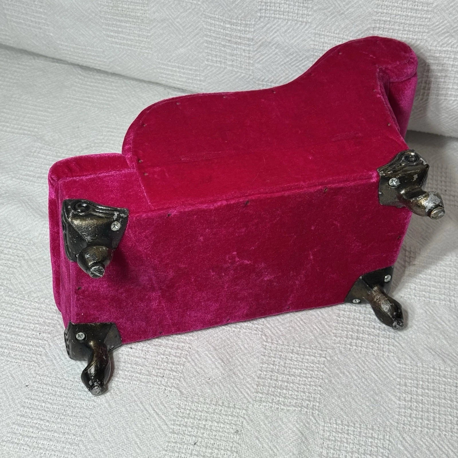 Plush Velvet Magenta Pink Chaise Lounge Chair Storage/Jewelry/Trinket Box EUC | eBay
