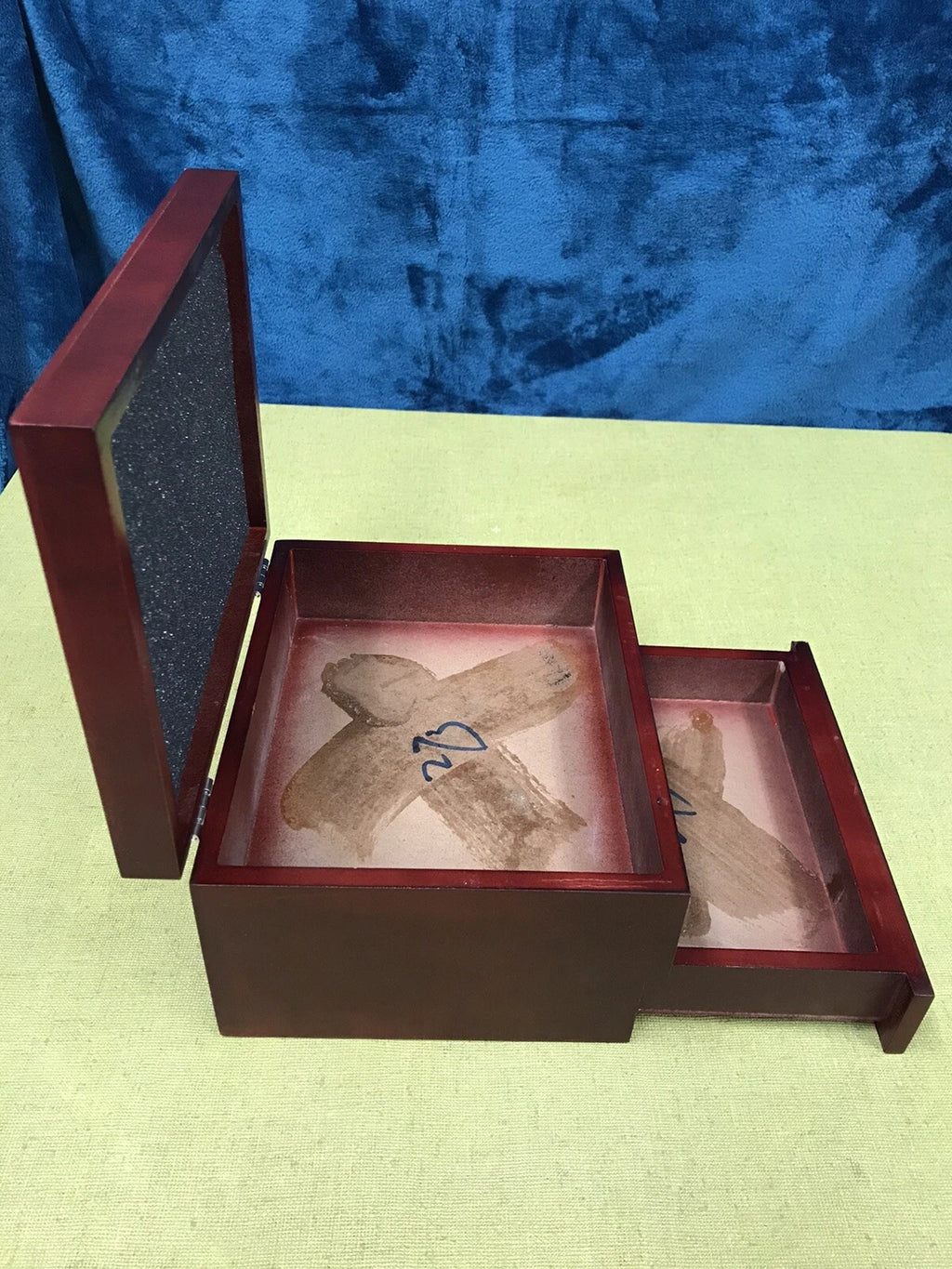 Wooden Jewelry Box Cufflink Case Rings Storage Organizer w/bottom drawer | eBay