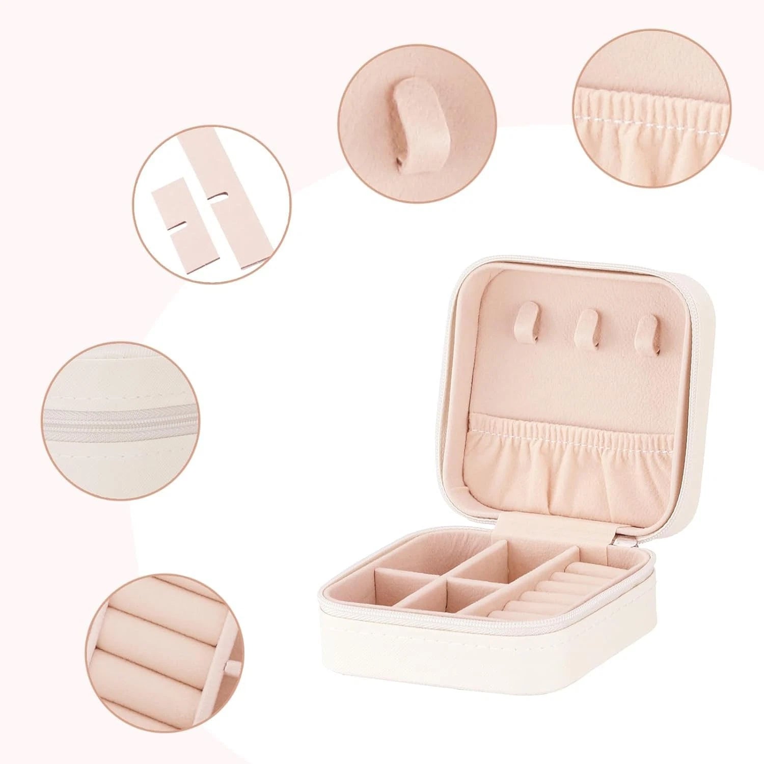 Sincerez Jewelry Box Small Portable Organizer for Rings Necklaces Black | eBay