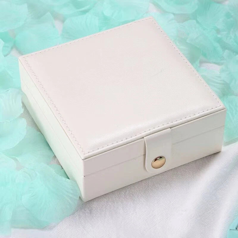 Jewelry Storage Box Organizer PU Leather Ring Earring Necklace Case Square | eBay