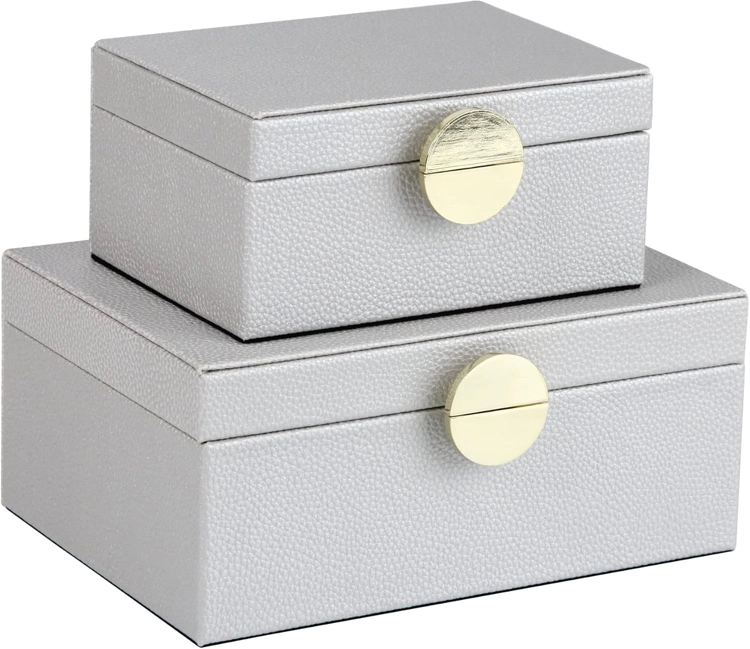 Faux Leather Jewelry Box with Gold Hardware Accents Decorative Box Storage | eBay