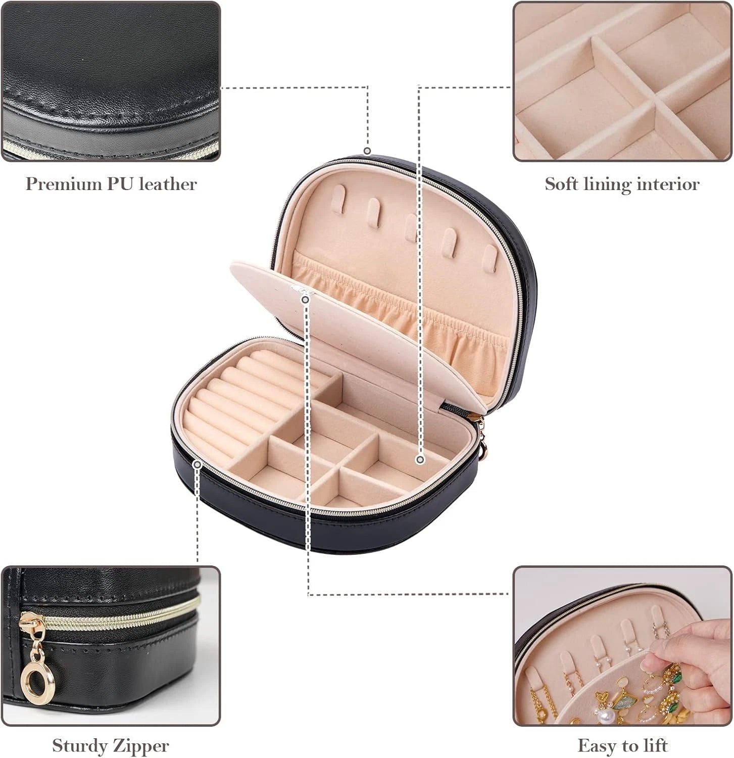Travel Size Jewelry Box Small Seashell-Shaped Jewelry Case Jewelry Organizer | eBay