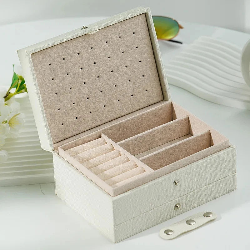 Portable Jewelry Storage Box Large Capacity Necklace Earrings Organizer Case | eBay