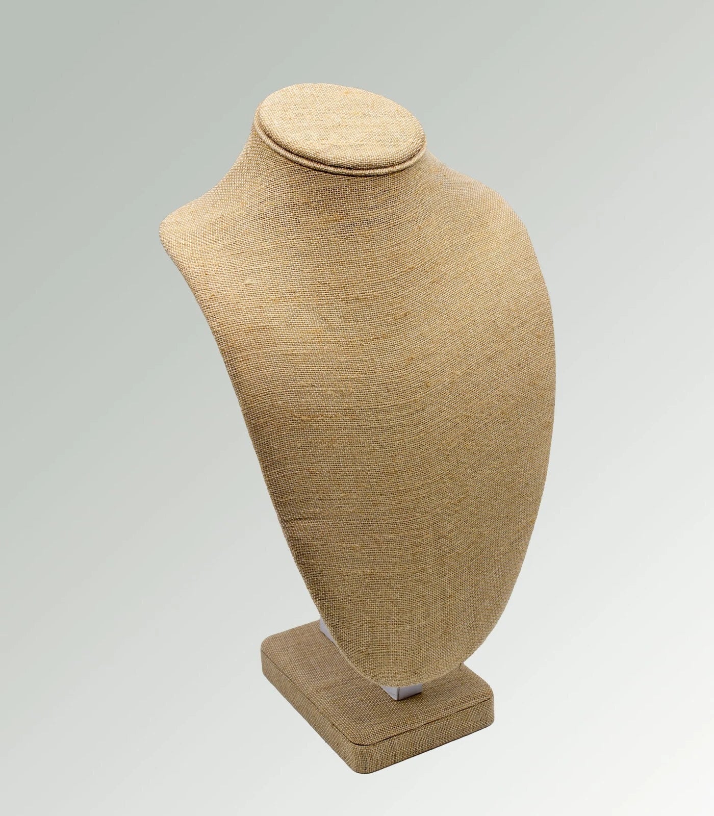 Modern Burlap Linen Necklace Display Mannequin Showcase Jewelry Bust 16" Tall | eBay