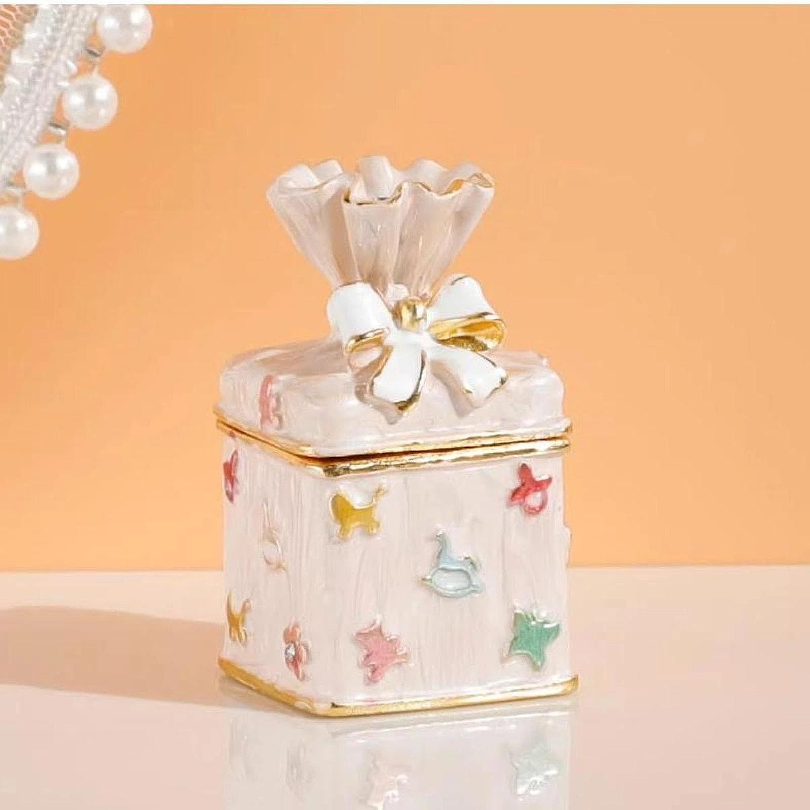 Mini Jewelry Box Jewelry Storage Ornament Gifts with Lid Portable Alloy Jewelry | eBay