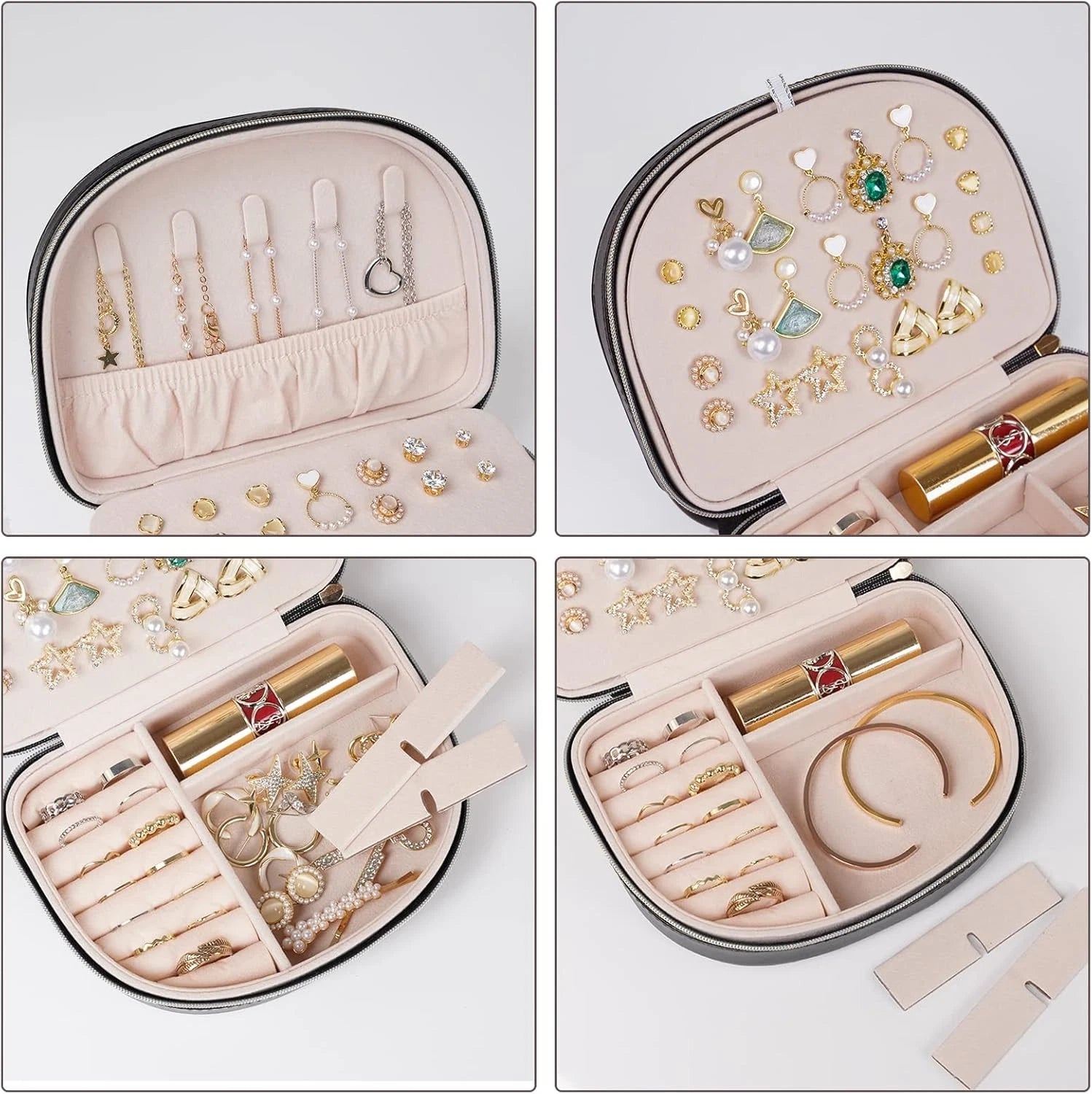 Travel Size Jewelry Box Small Seashell-Shaped Jewelry Case Jewelry Organizer | eBay