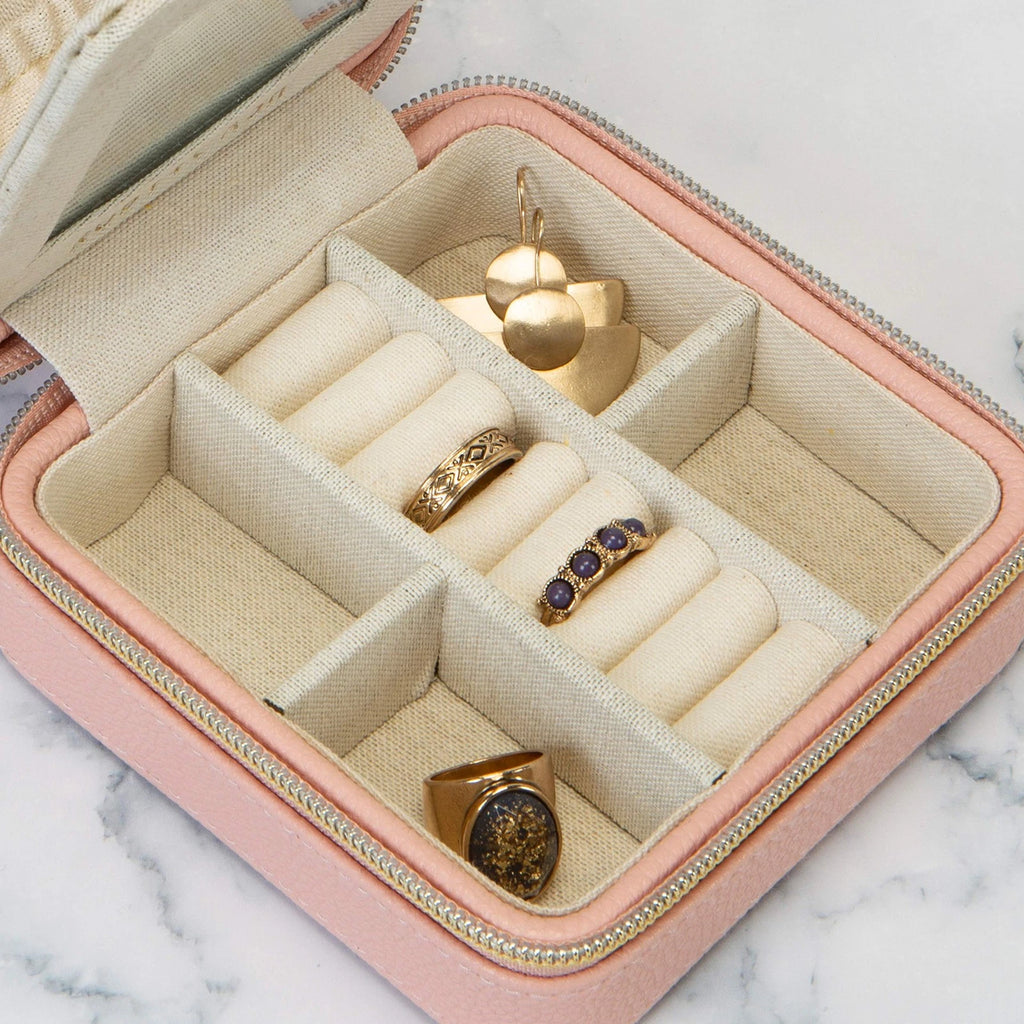 Faux Leather Travel Jewelry Box Organizer Zippered Storage Case, Good for Rin... | eBay