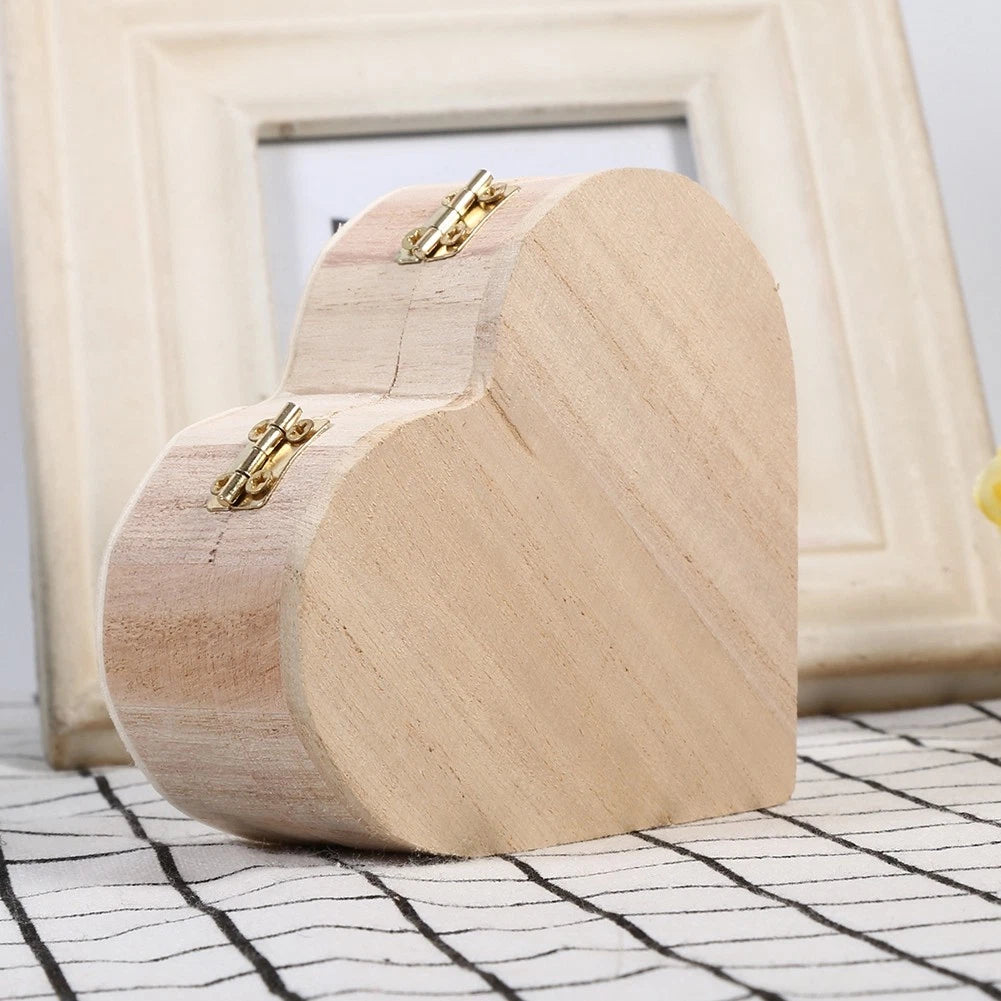 ⊹New Lovely Wooden Heart Shaped Jewelry Storage Box Packaging Carrying Case | eBay