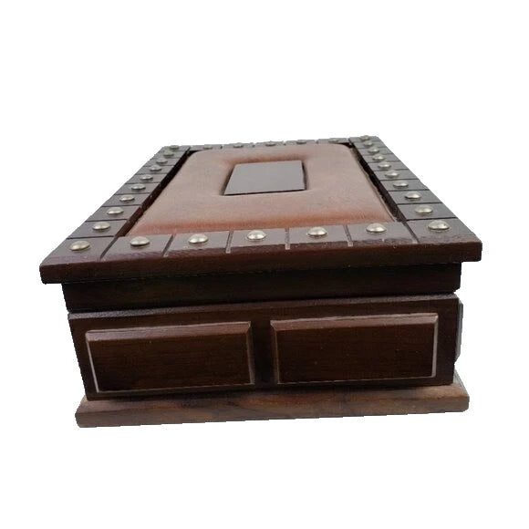 Wooden Studded Jewelry Box Brazil Organizer Container | eBay