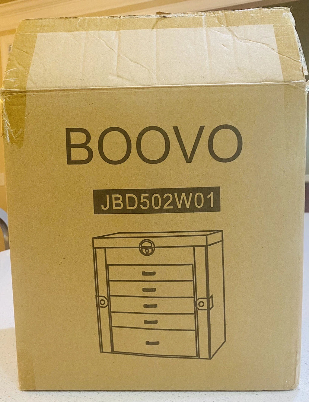 White Jewelry Box Mirror Drawers Doors Boovo Silver Trim Girl Gift | eBay