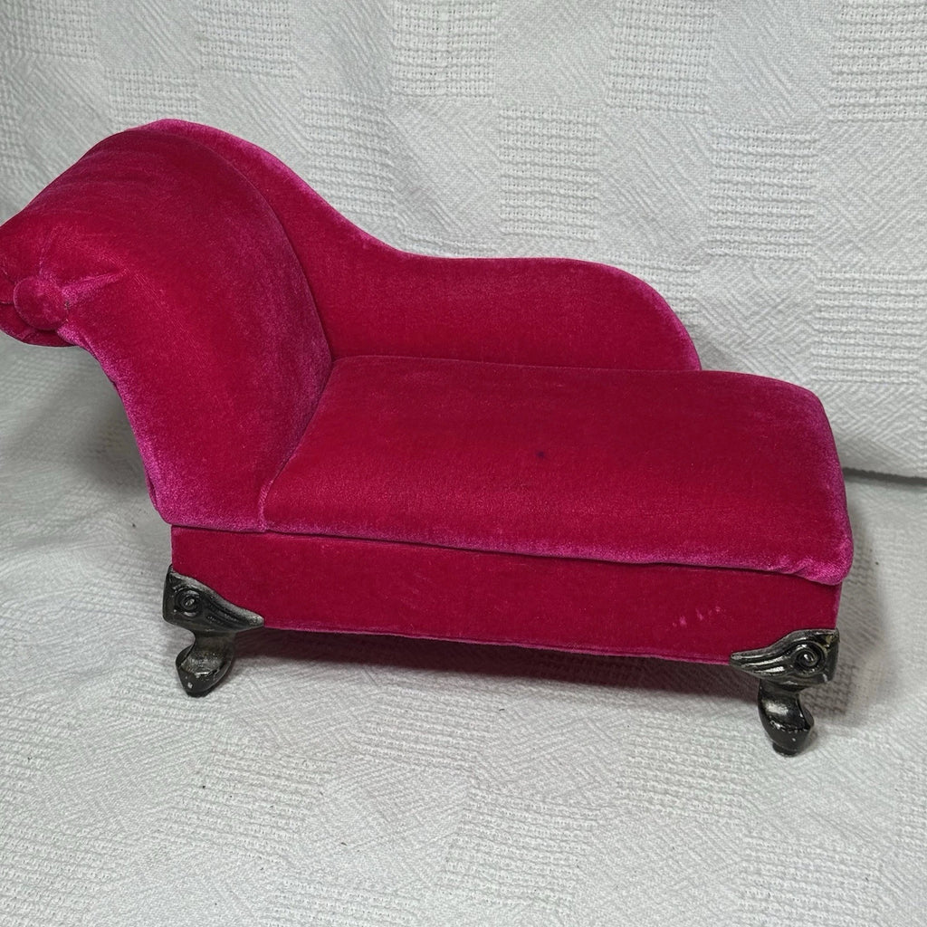 Plush Velvet Magenta Pink Chaise Lounge Chair Storage/Jewelry/Trinket Box EUC | eBay