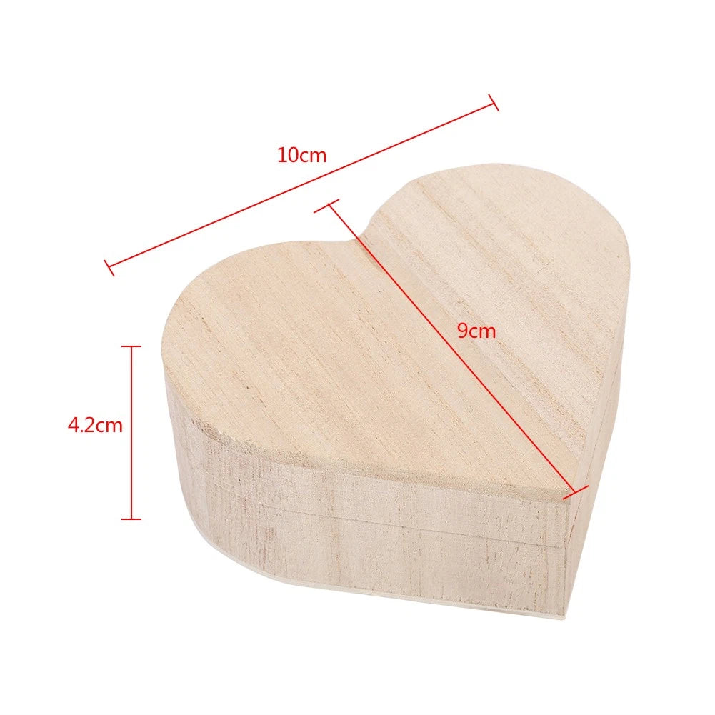 ⊹New Lovely Wooden Heart Shaped Jewelry Storage Box Packaging Carrying Case | eBay