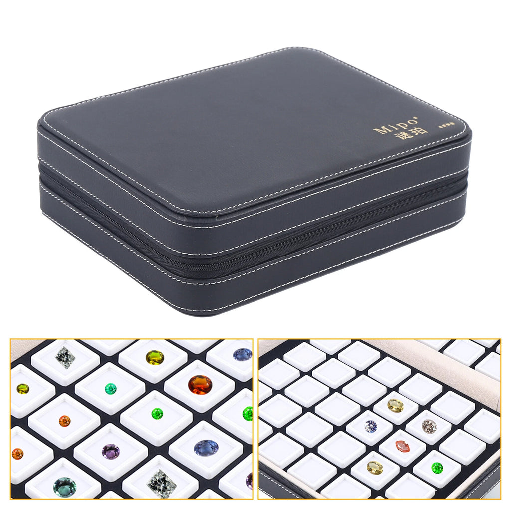 60 Grids Jewelry Display Box Gemstone Jade Gem Organizer Earrings Storage Case | eBay