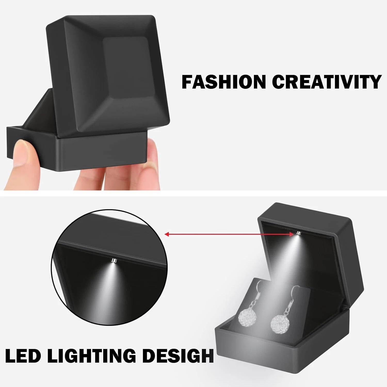 LED Stud Earring Jewelry Gift Box for Proposal, Wedding, Engagement，Birthday Lux | eBay