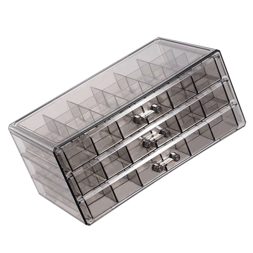 Transparent Jewelry Storage Box 3 Layers Multi Grids Earring Storage Organizer | eBay