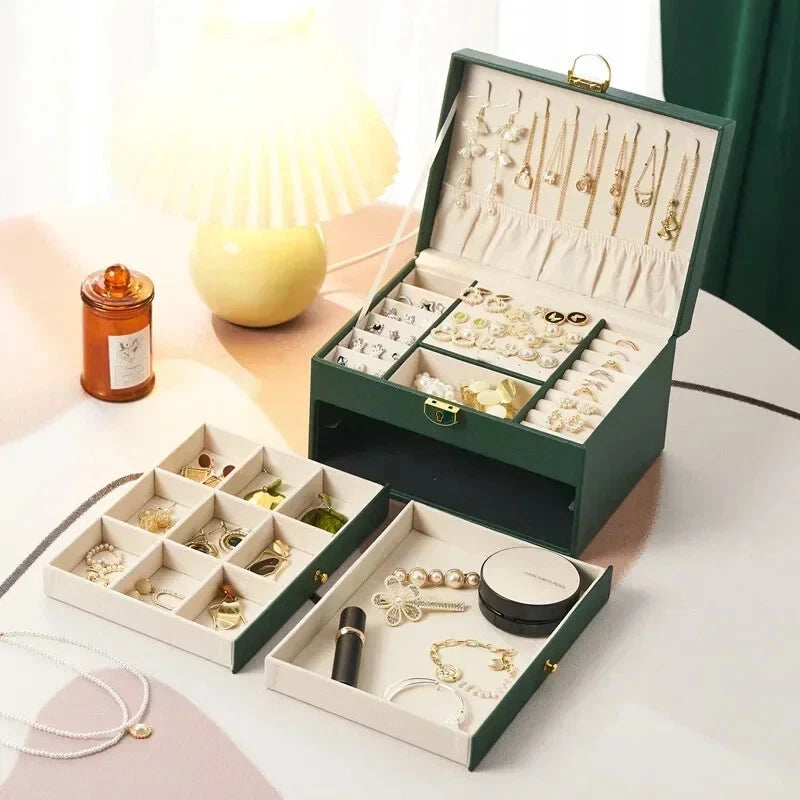 Large Capacity Jewelry Storage Box Necklace Earrings Bracelet Organizer Holder | eBay