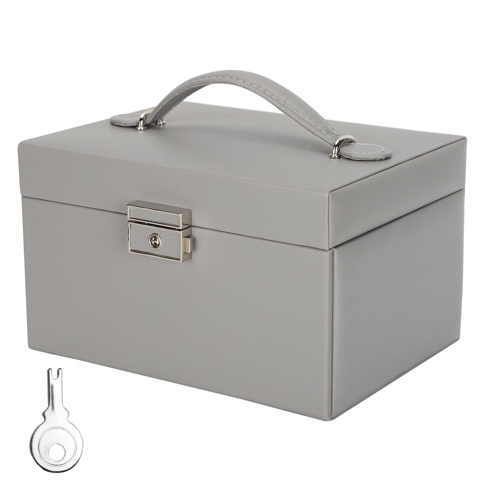 Three Layer Jewelry Storage Box PU Leather Necklace Rings Earrings Holder Or DGD | eBay