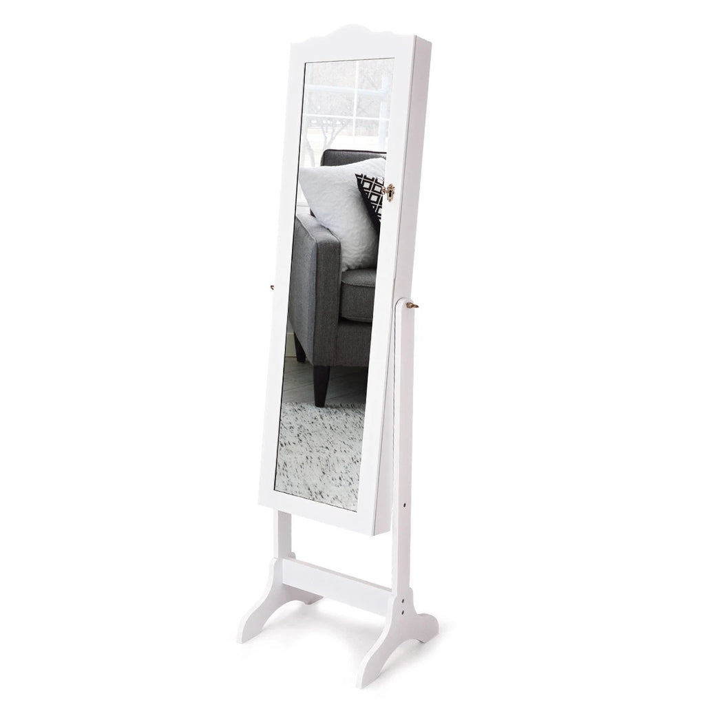 Topbuy Lockable Mirrored Cabinet Jewelry Organizer Dressing Mirror W/Storage Box | eBay