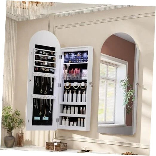 43" Jewelry Cabinet, LED Mirror Jewelry Storage Organizer with 3 43 inch | eBay