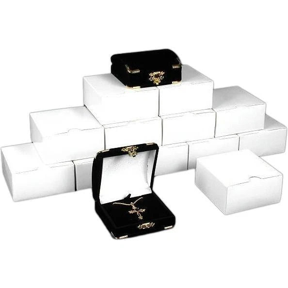 12 Black Velvet Pendant Boxes With Brass Corners | eBay