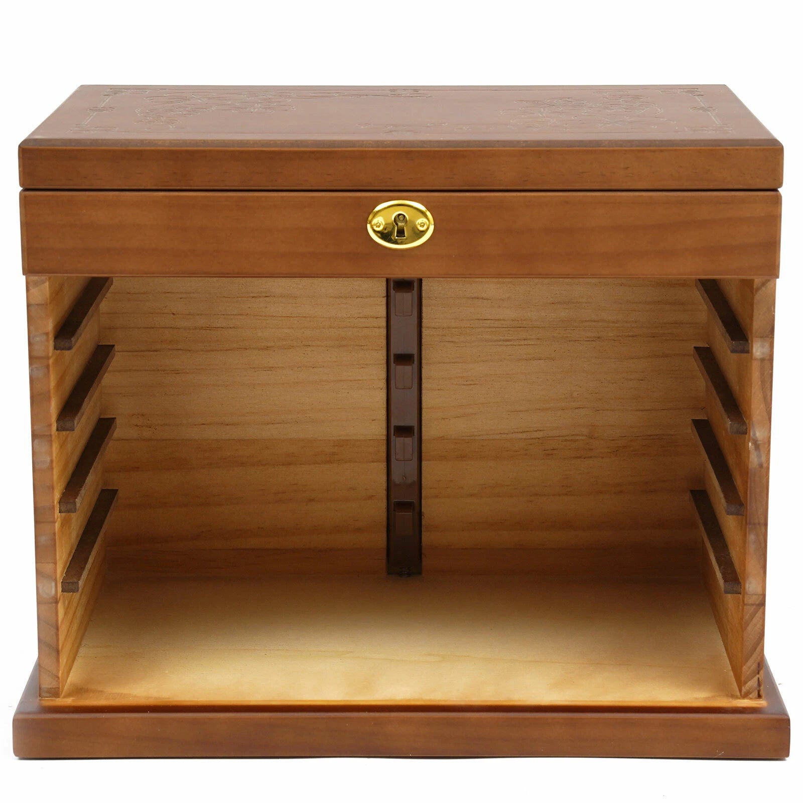 6 Layers Wooden Vintage Jewelry Storage Box Four-leaf Clover Carving Organizer | eBay