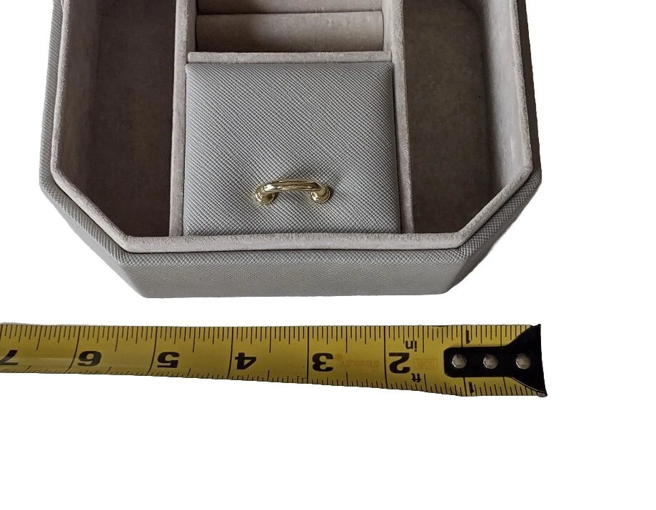 Max Studio Home Jewelry Box Mirrored Lid Gray Small Storage | eBay