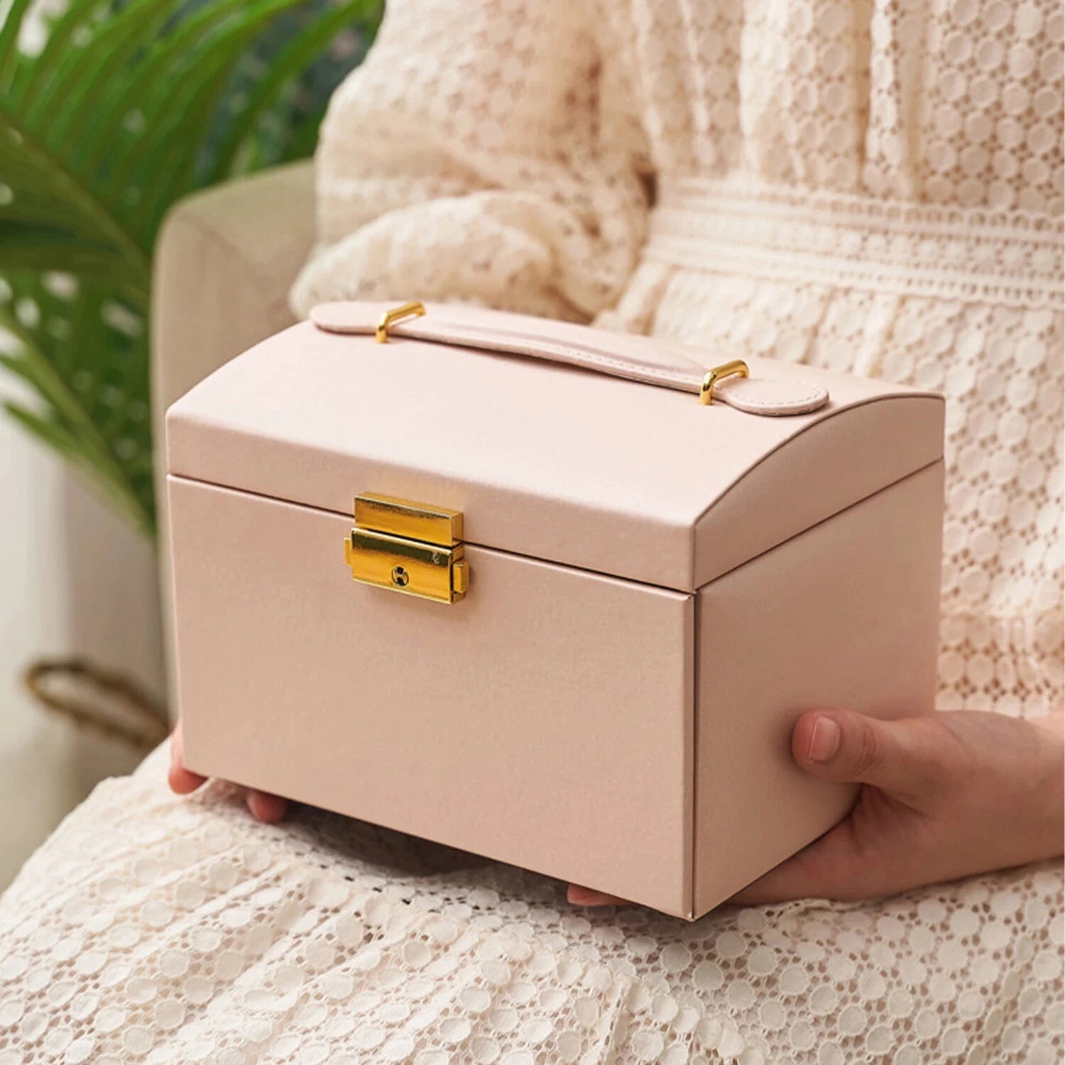 Three-layer Large Capacity Jewelry Storage Box Necklace Bracelet Ring Earrings | eBay