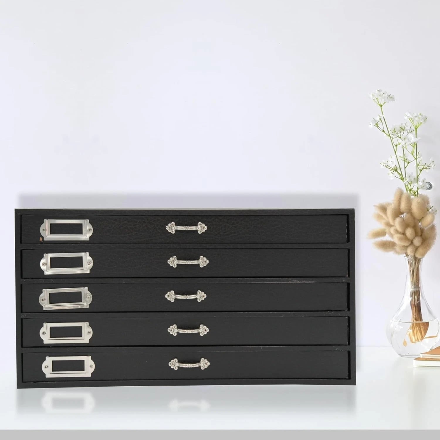 Jewelry Storage Organizer (Jewelry Box), Black Faux Leather 5-Drawer Jewelry Cas | eBay