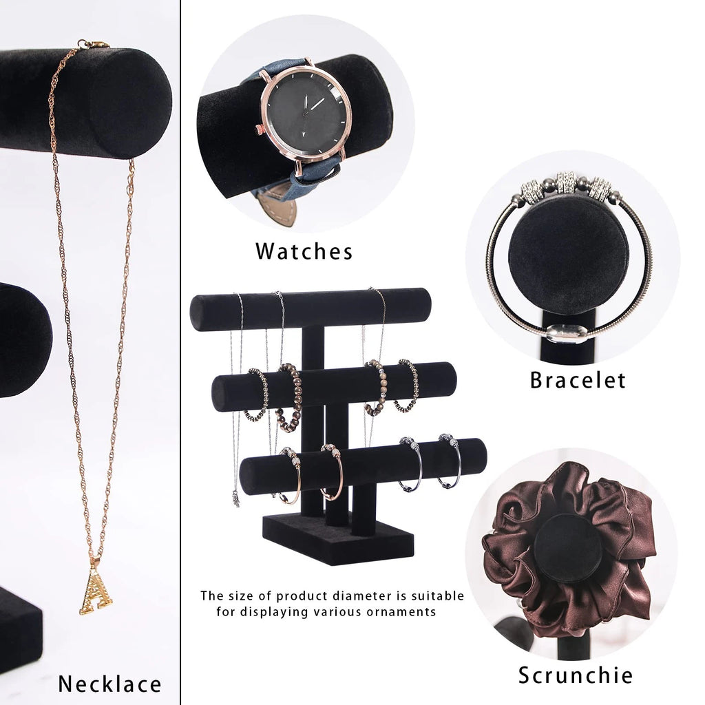 Pengup 3 Tier Bracelet Holder,Bracelet Display Stand,Black Velvet Jewelry Org... | eBay