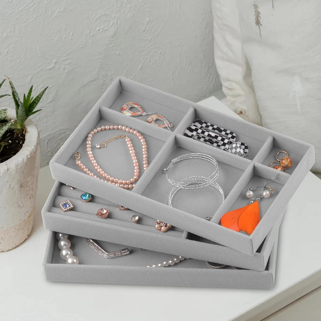Jewelry Organizer Tray,Stackable Velvet Jewelry Trays,Set of 8 Drawer Inserts Ea | eBay