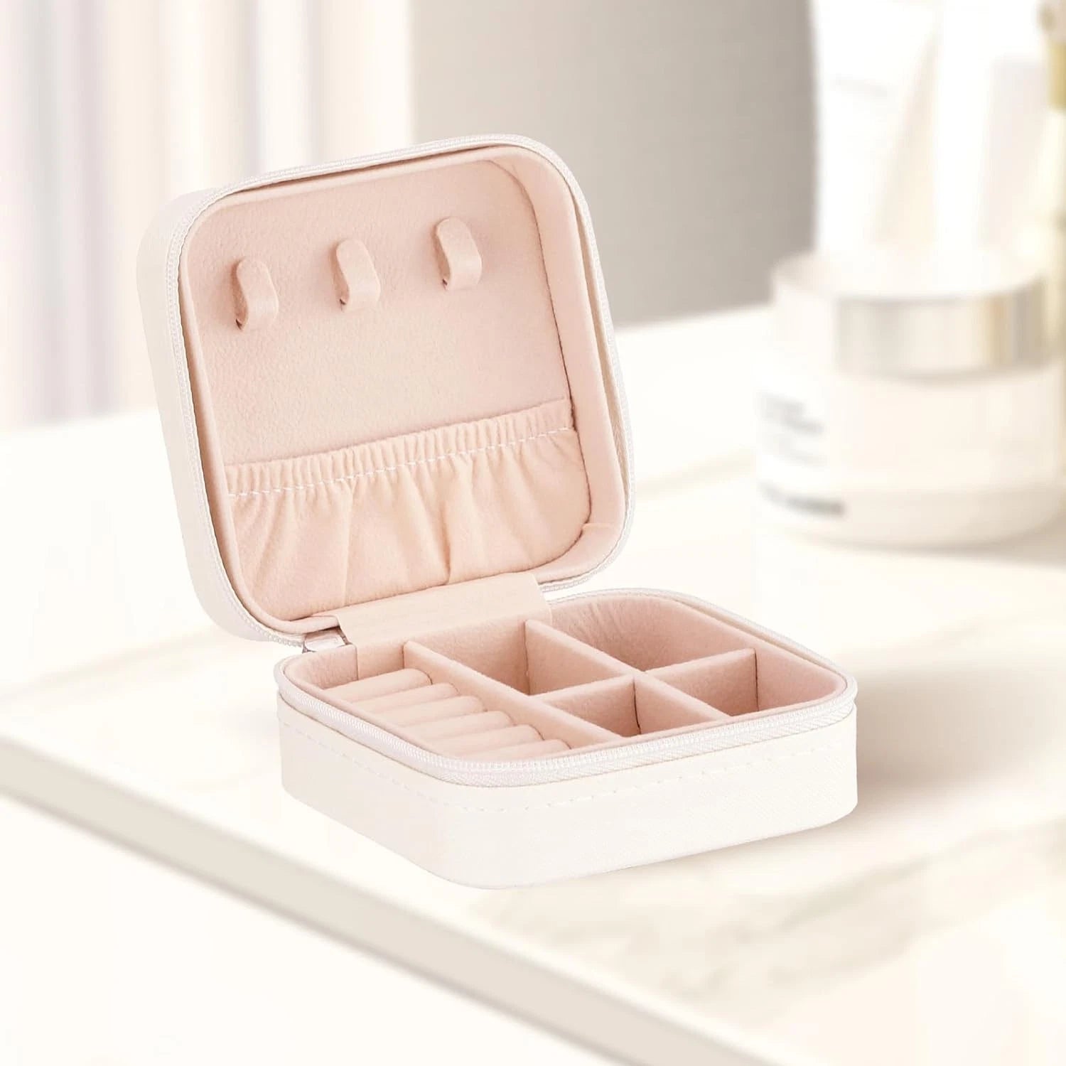 Sincerez Jewelry Box Small Portable Organizer for Rings Necklaces Black | eBay