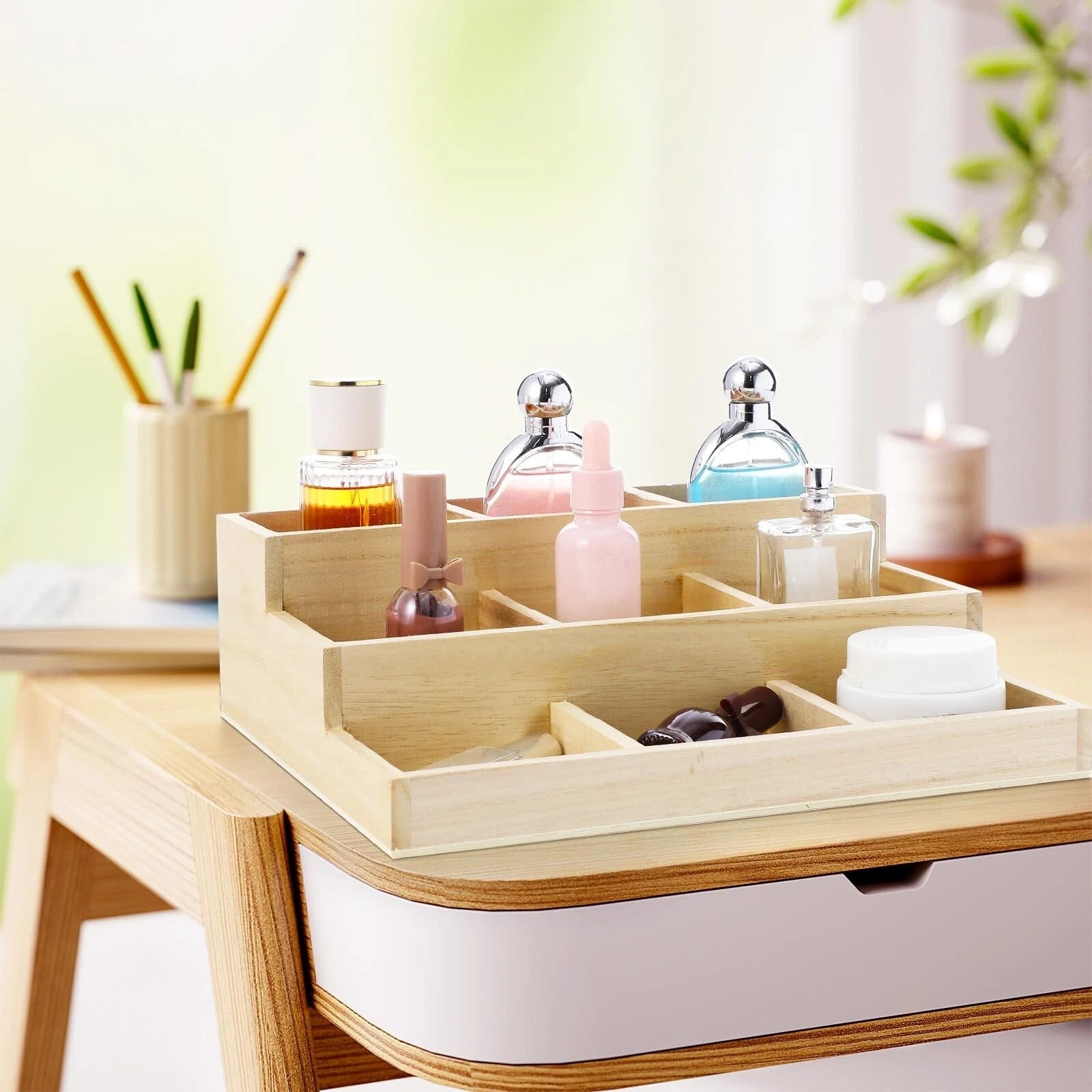 Wooden Jewelry Storage Organizer - Divided Box for Earrings, Necklaces, and R... | eBay