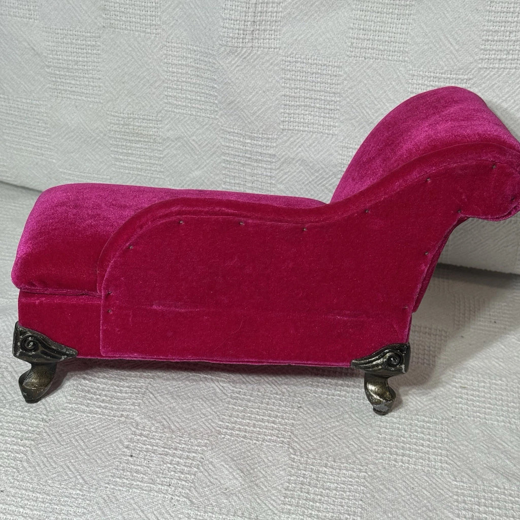 Plush Velvet Magenta Pink Chaise Lounge Chair Storage/Jewelry/Trinket Box EUC | eBay