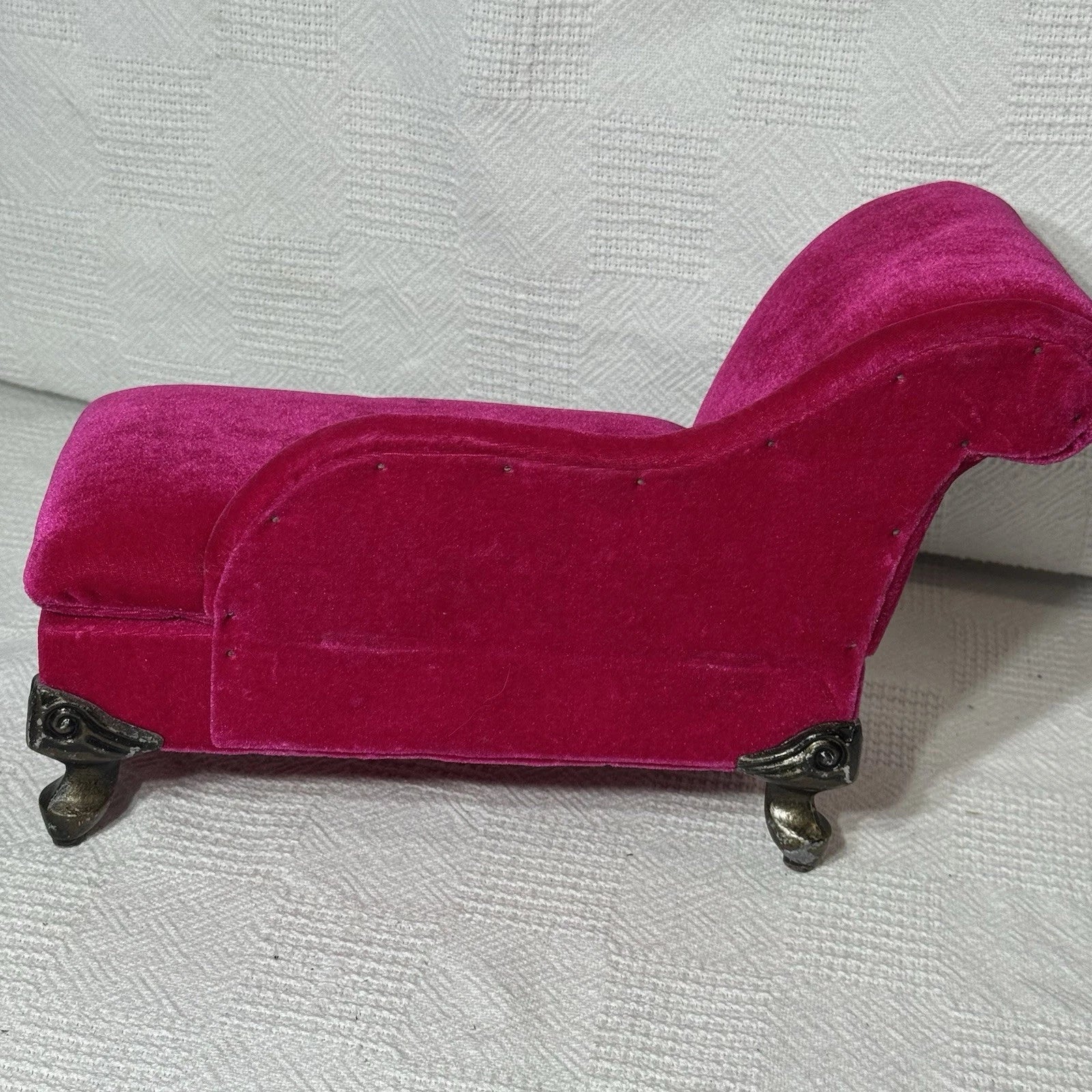 Plush Velvet Magenta Pink Chaise Lounge Chair Storage/Jewelry/Trinket Box EUC | eBay