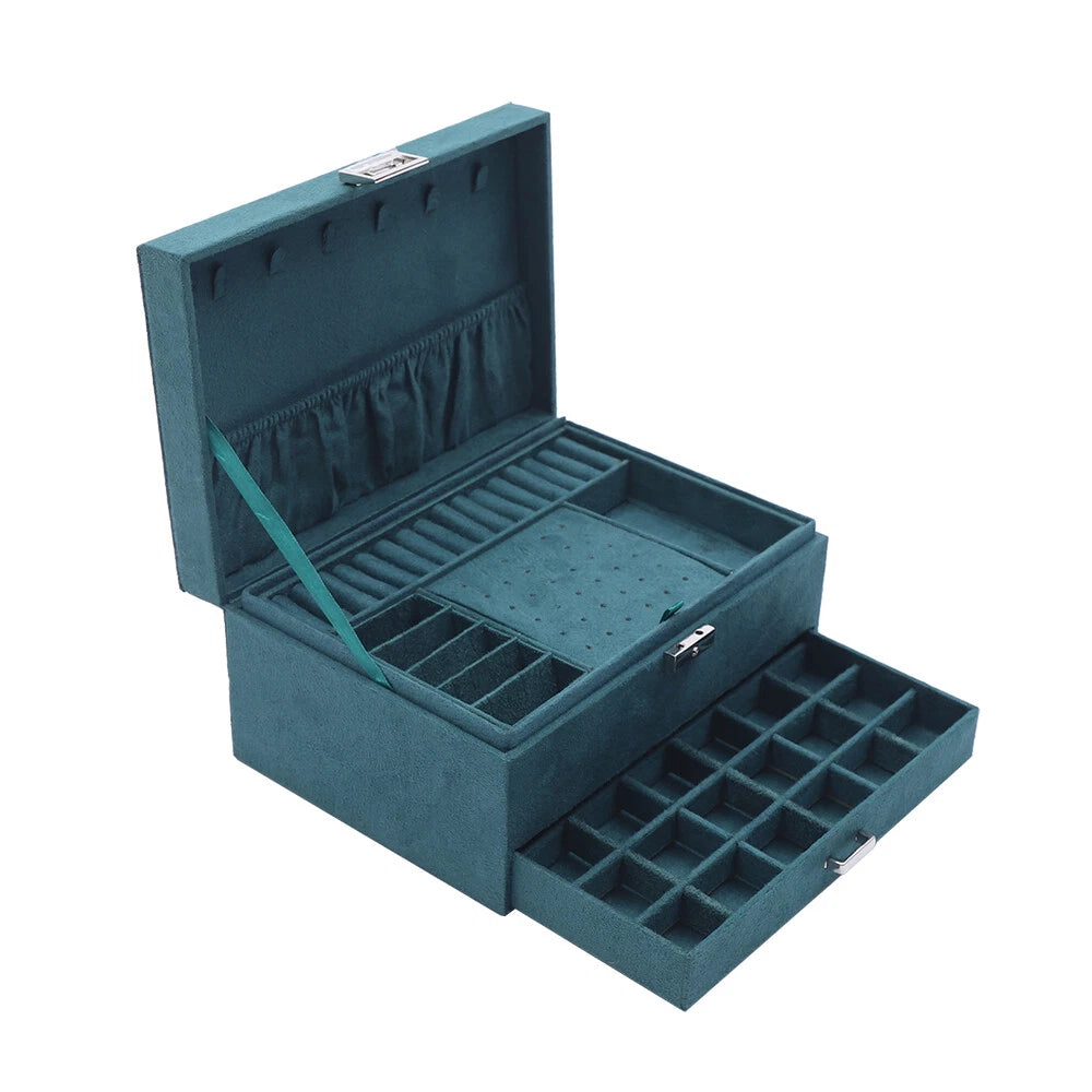 Large Jewelry Box Organizer Storage Case For Necklaces Rings Earrings Women Gift | eBay