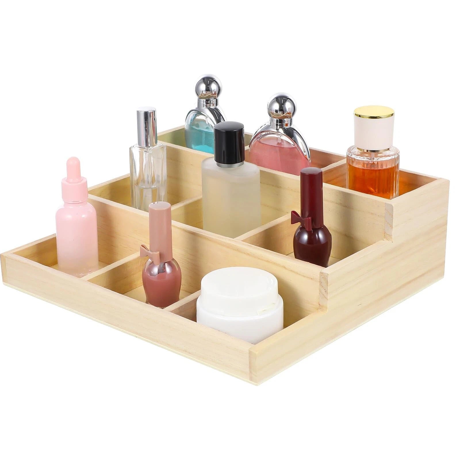 Wooden Jewelry Storage Organizer - Divided Box for Earrings, Necklaces, and R... | eBay