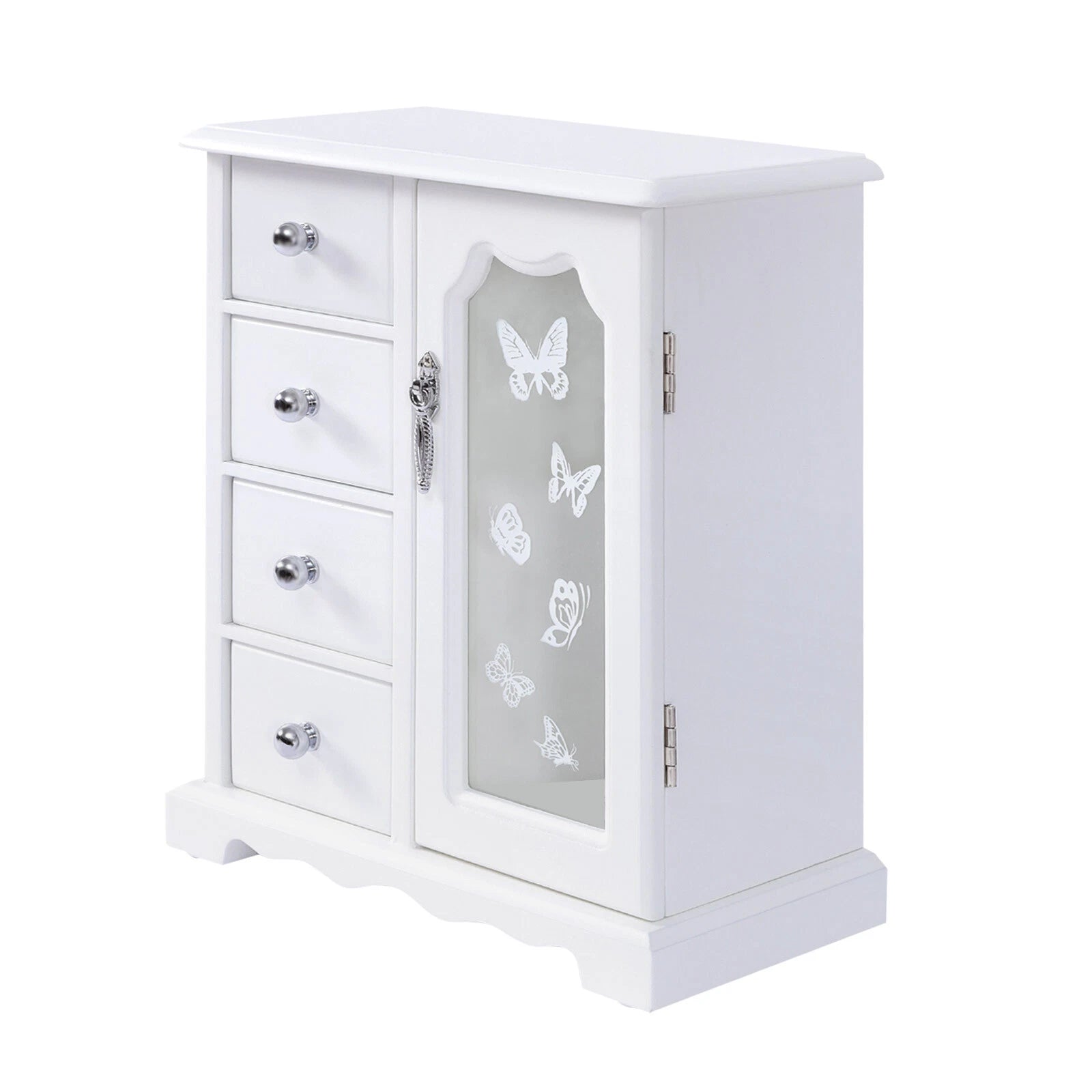 4 Drawers Jewelry Organizer Box Storage Mirrored Case Xmas Gift for Women Girls | eBay