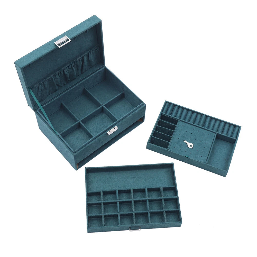 Large Jewelry Box Organizer Storage Case For Necklaces Rings Earrings Women Gift | eBay