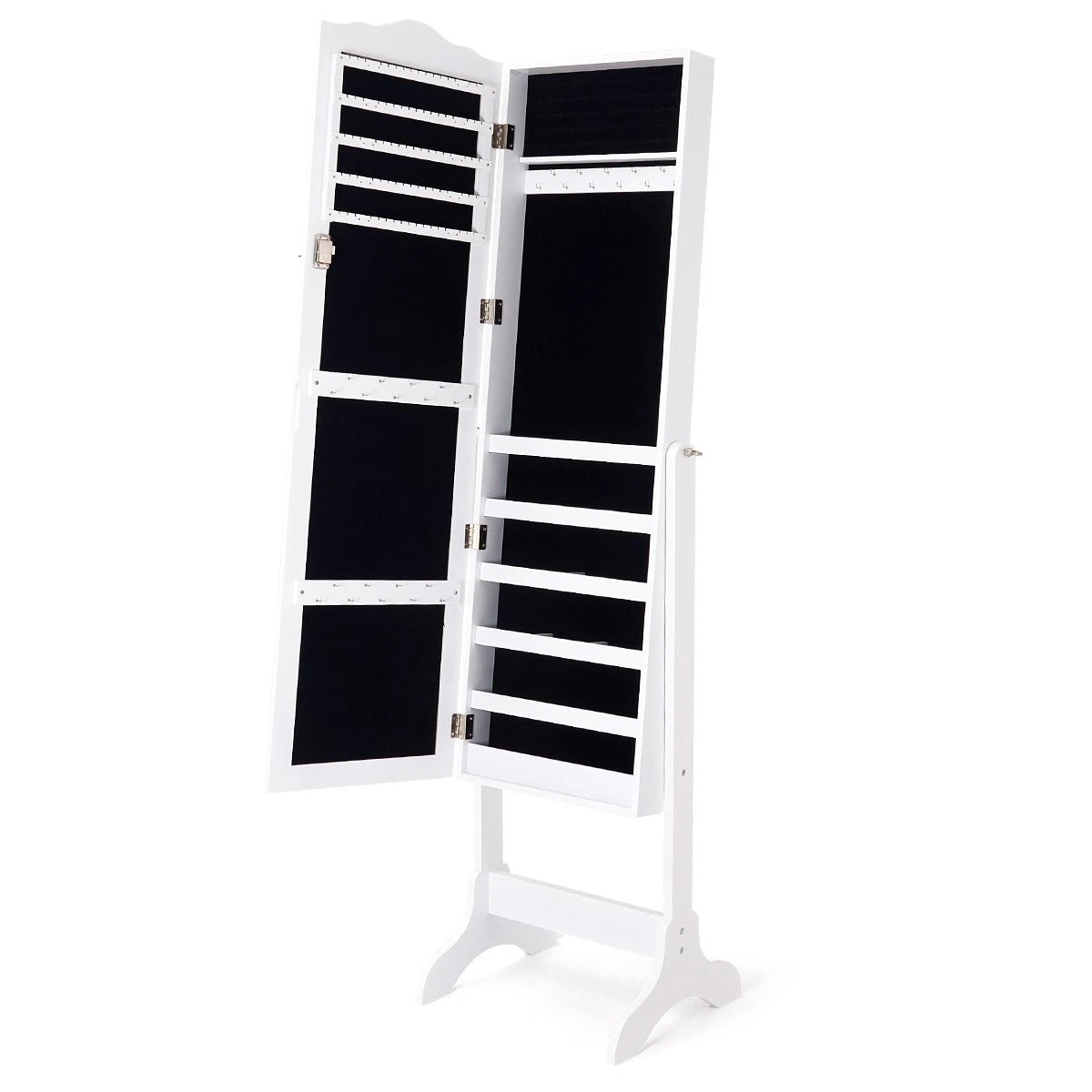 Topbuy Lockable Mirrored Cabinet Jewelry Organizer Dressing Mirror W/Storage Box | eBay
