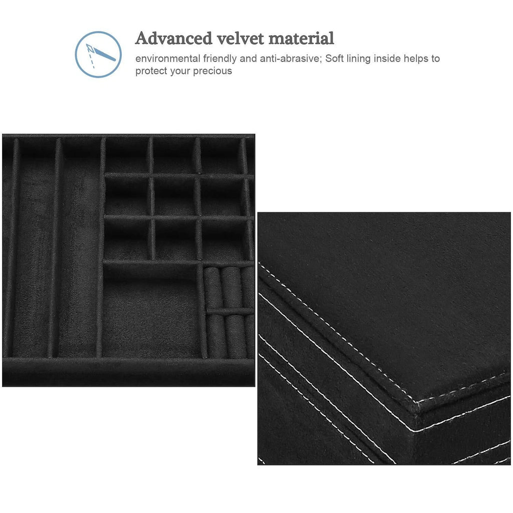 Velvet Jewelry Box Organizer for Women 2 Layer Jewelry Display Storage Holder... | eBay