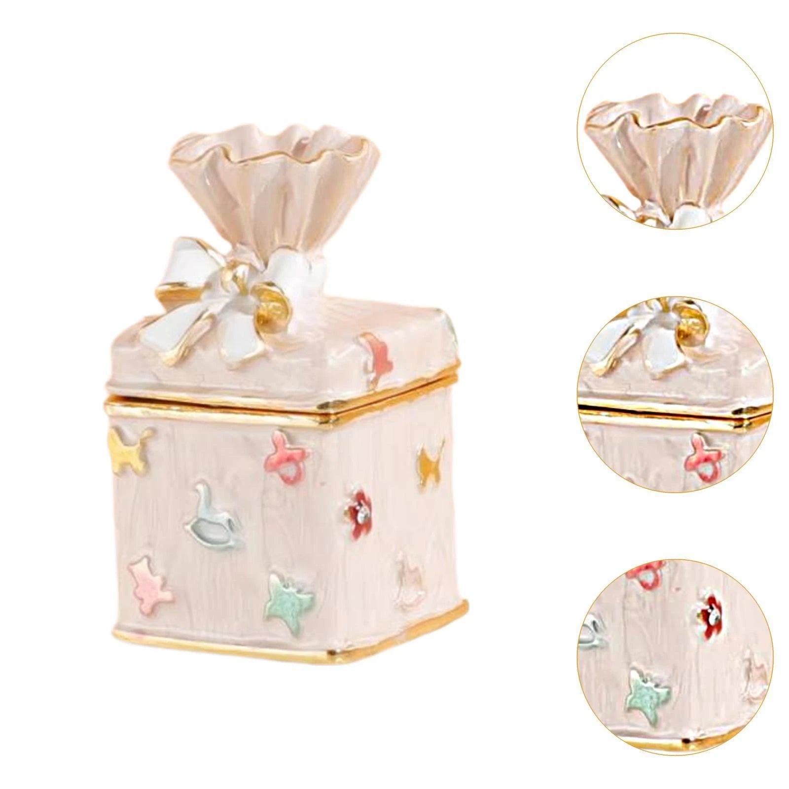 Mini Jewelry Box Jewelry Storage Ornament Gifts with Lid Portable Alloy Jewelry | eBay