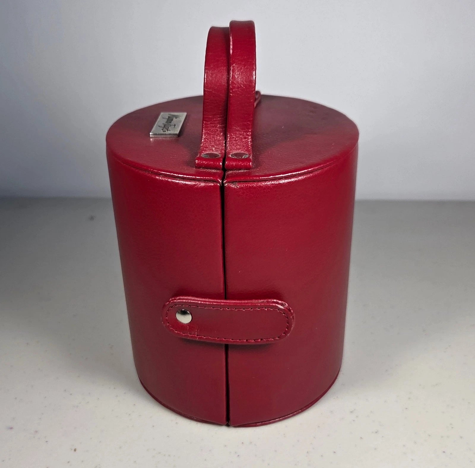 MIGNON FAGET Red Leather Travel Jewelry Organizer Box | eBay