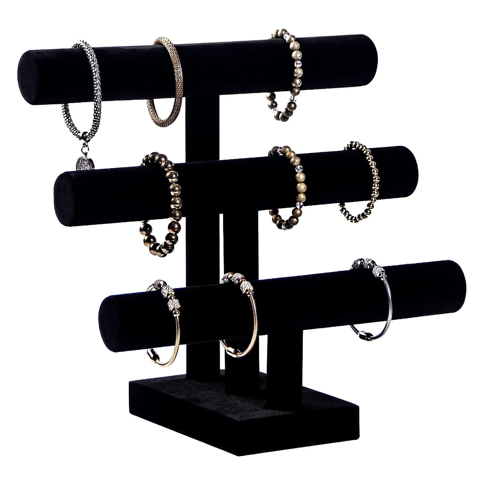 Pengup 3 Tier Bracelet Holder,Bracelet Display Stand,Black Velvet Jewelry Org... | eBay