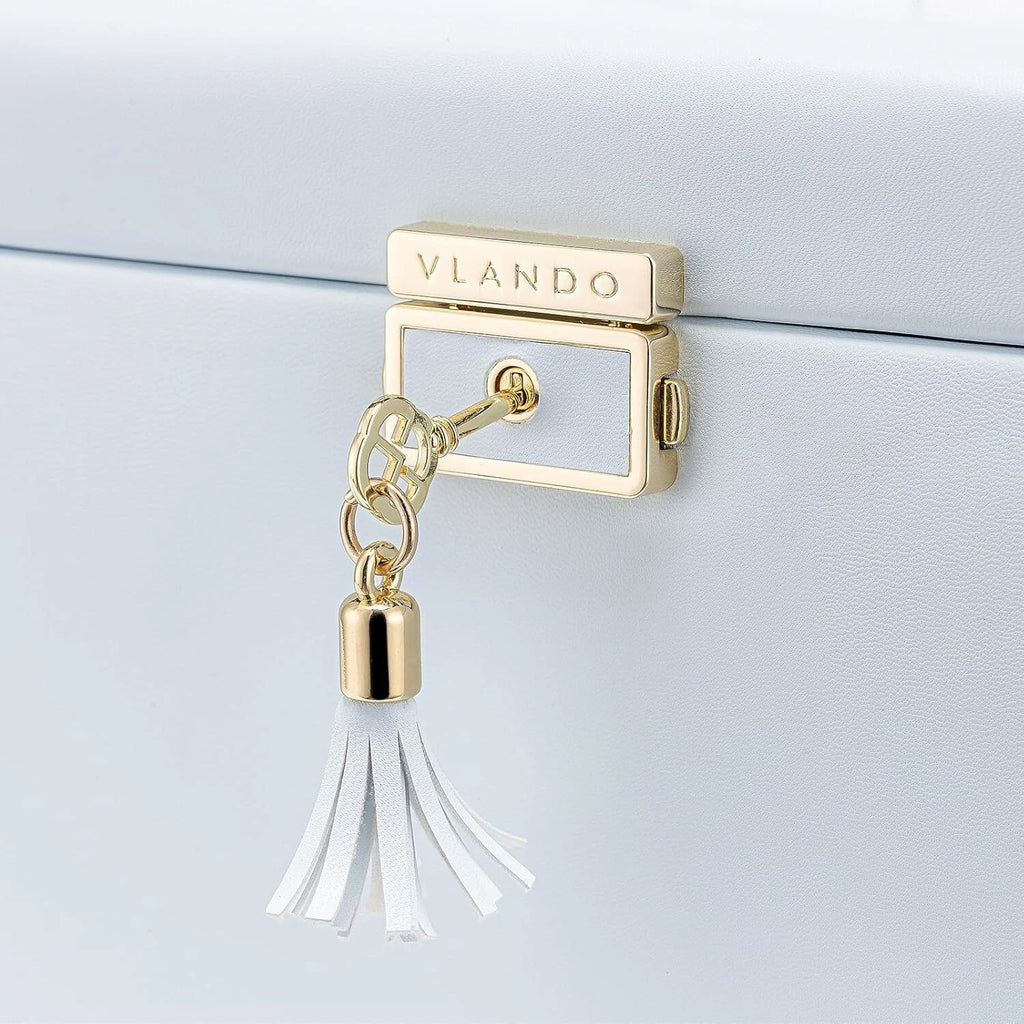 Vlando Velvet Jewelry Box for Women, Large Leather Jewelry (Light Blue) | eBay