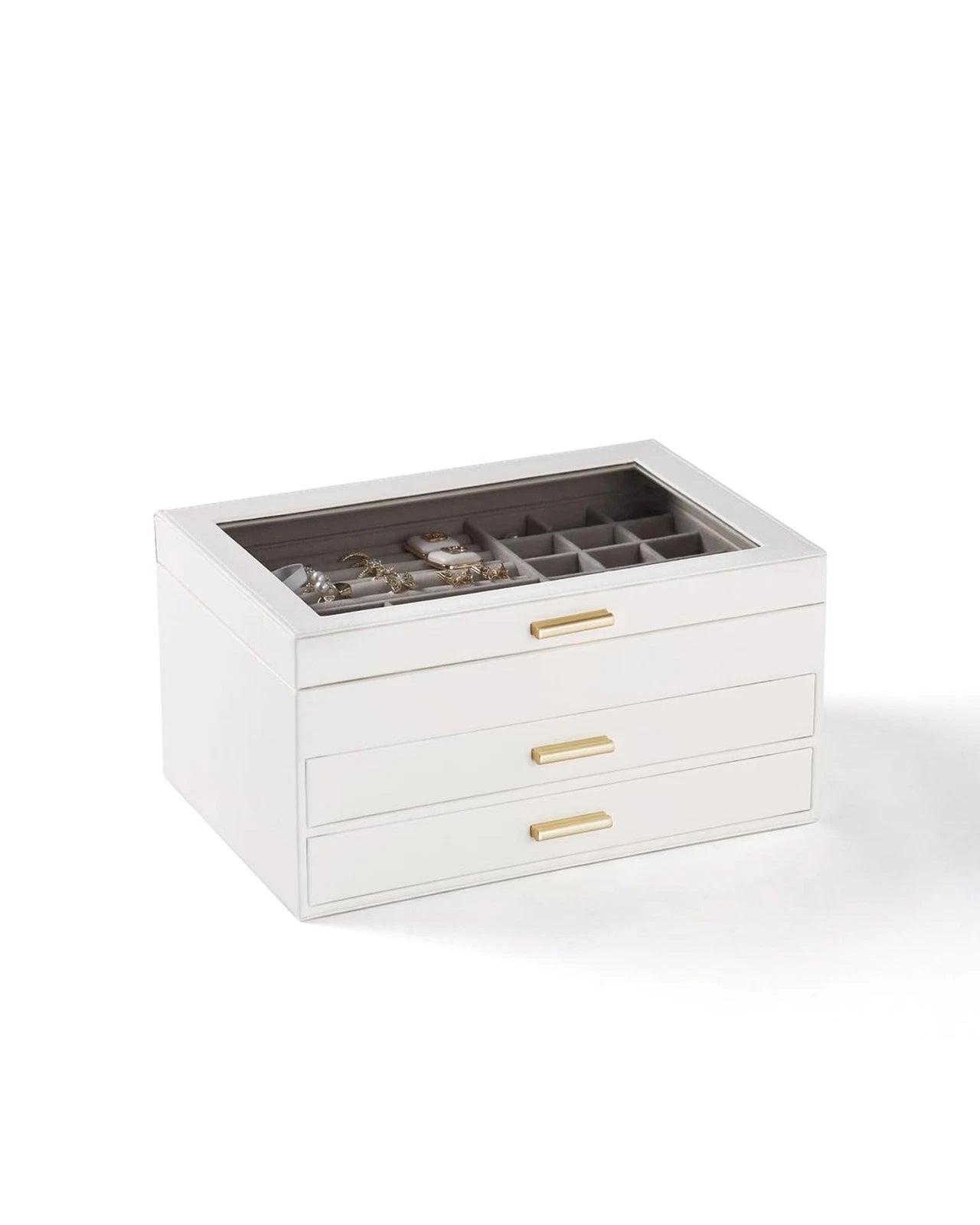 3-Layer Jewelry Box, Clear Lid Jewelry Organizer with 2 Drawers for Necklace ... | eBay