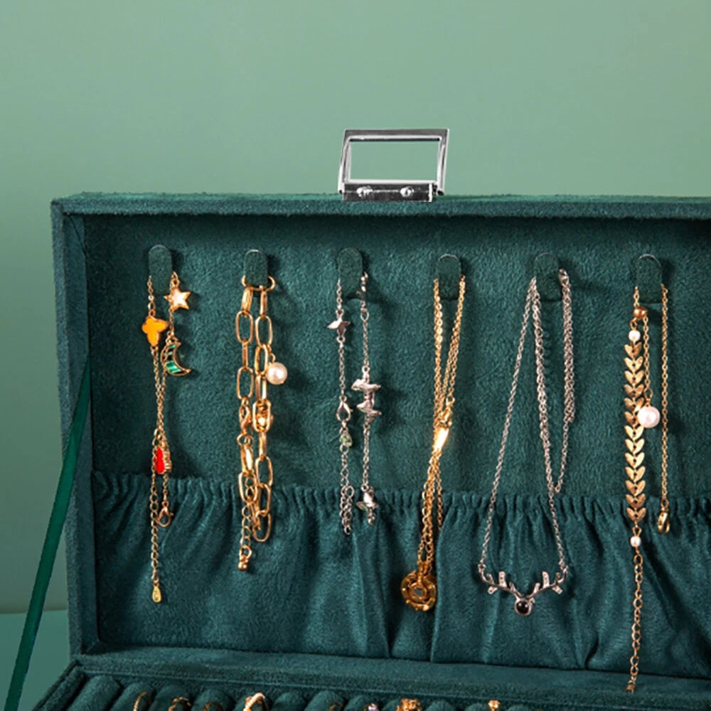 Large Jewelry Box Organizer Storage Case For Necklaces Rings Earrings Women Gift | eBay